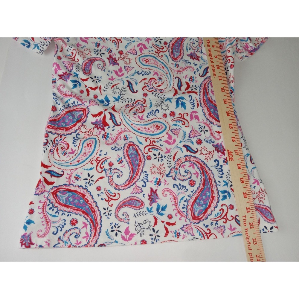 Lot 2 Talbots Shirt Womens XS Short Sleeve Pullover Floral Paisley Muiticolor - Picture 7 of 16